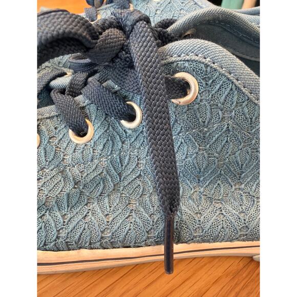 KEEN Sneakers Womens Size 11 Elsa II Textured Canvas Retro Blue Lace Up Shoes - Picture 2 of 7